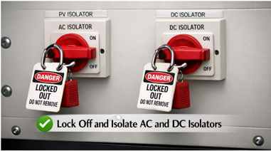 Lock Off and Isolate AC and DC Isolators