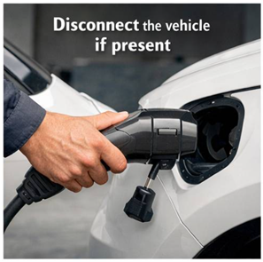 Disconnect the vehicle if present